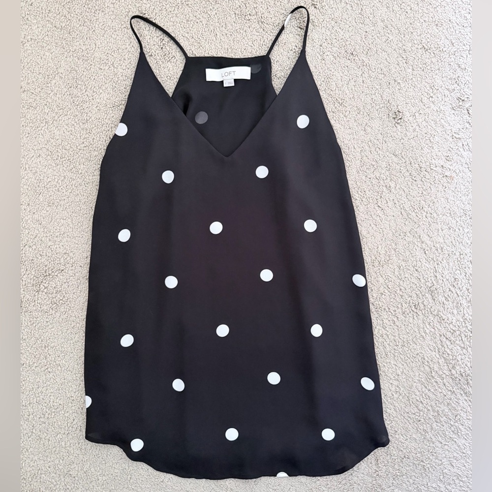 Loft Polka Dot Silk Tank Top